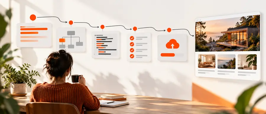 Illustration of an agent-led coding workspace
