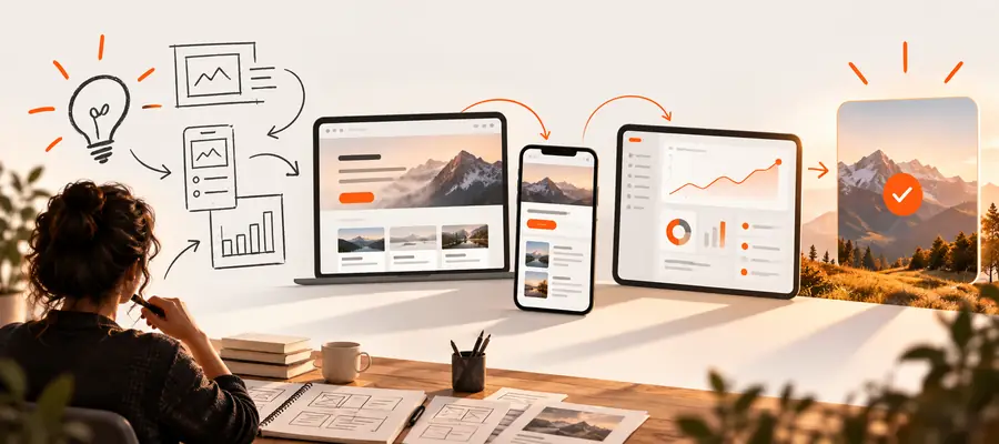 A developed project workspace with code and a runnable result